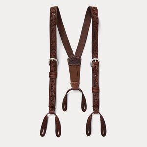 Unworn RRL Suspenders – Hand-Tooled Leather Braces